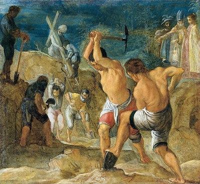 Adam  Elsheimer Die Ausgrabung der Kreuze France oil painting art